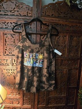 River Junkie Tie-Dye Tank Top - Brown/Black